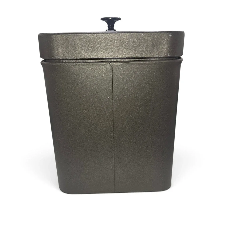 Rae Dunn Charcoal Gray Metal Laundry Detergent Tin Canister with Lid